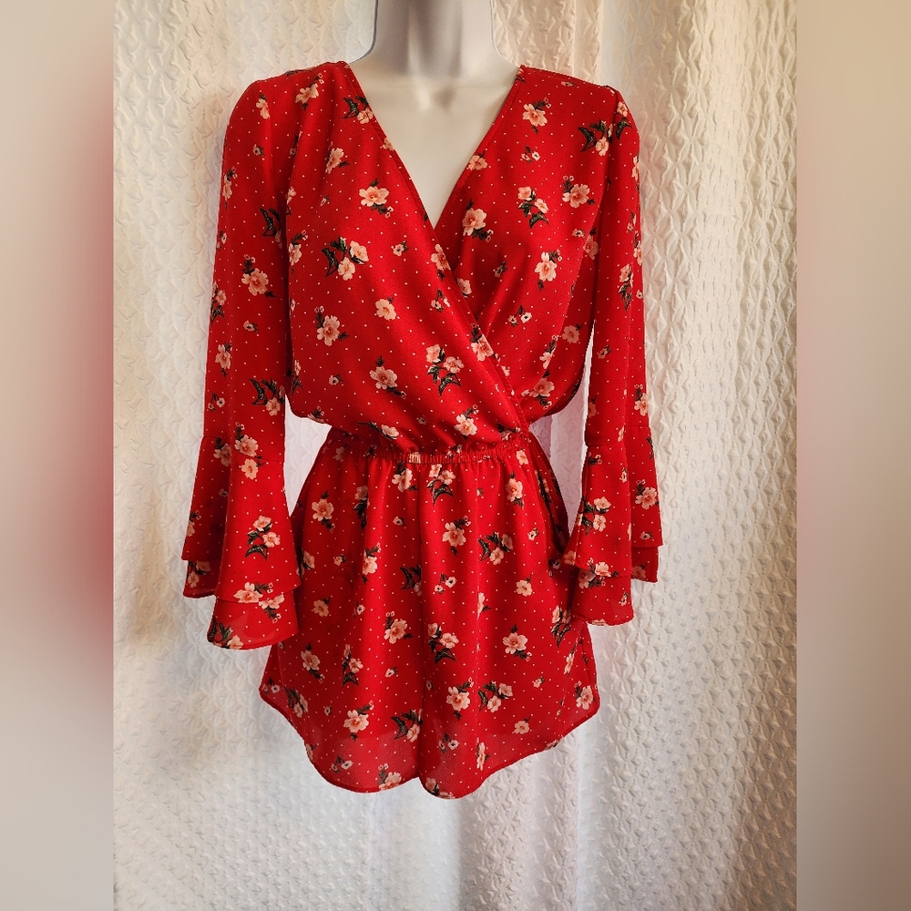 Cute strawberry flower Romper made by David Size 4